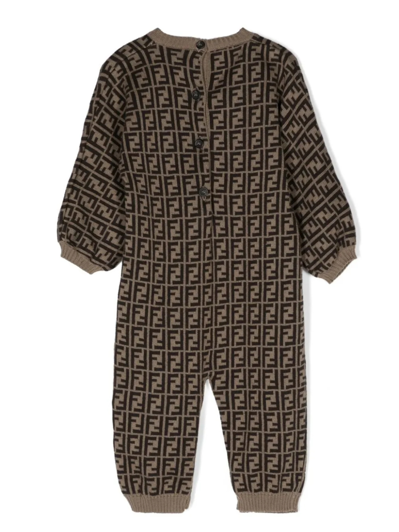 Пижама с логотипом FF Fendi Kids, коричневый — фото 2