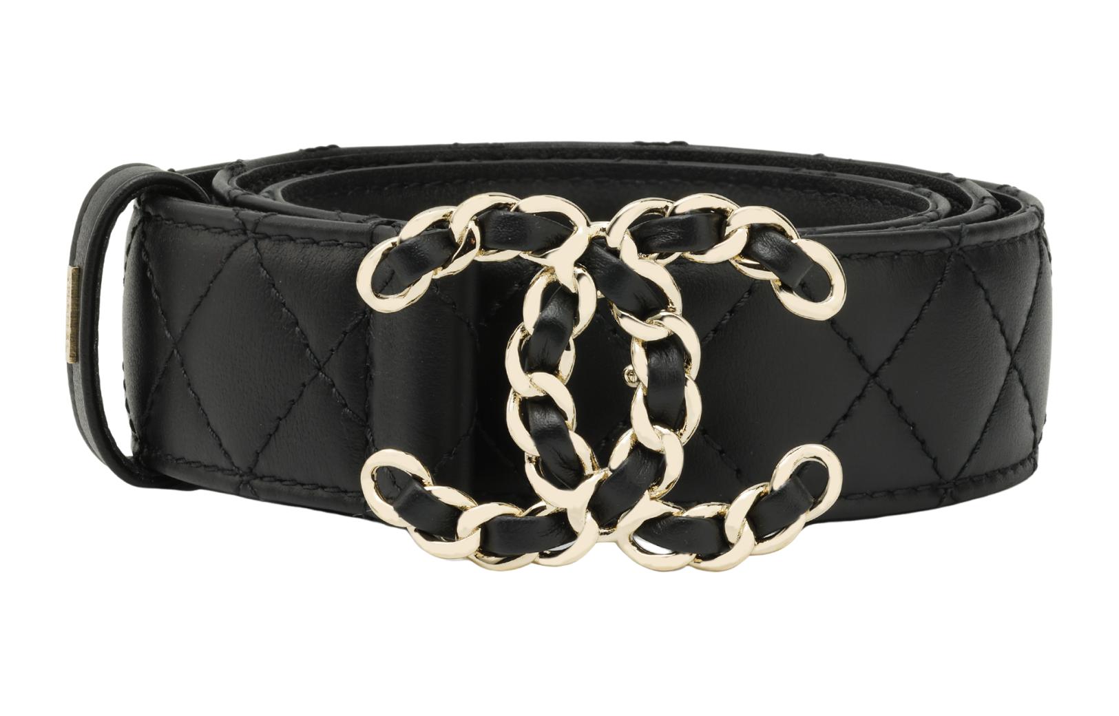 

CHANEL Ремень из коровьей кожи, женский, черный