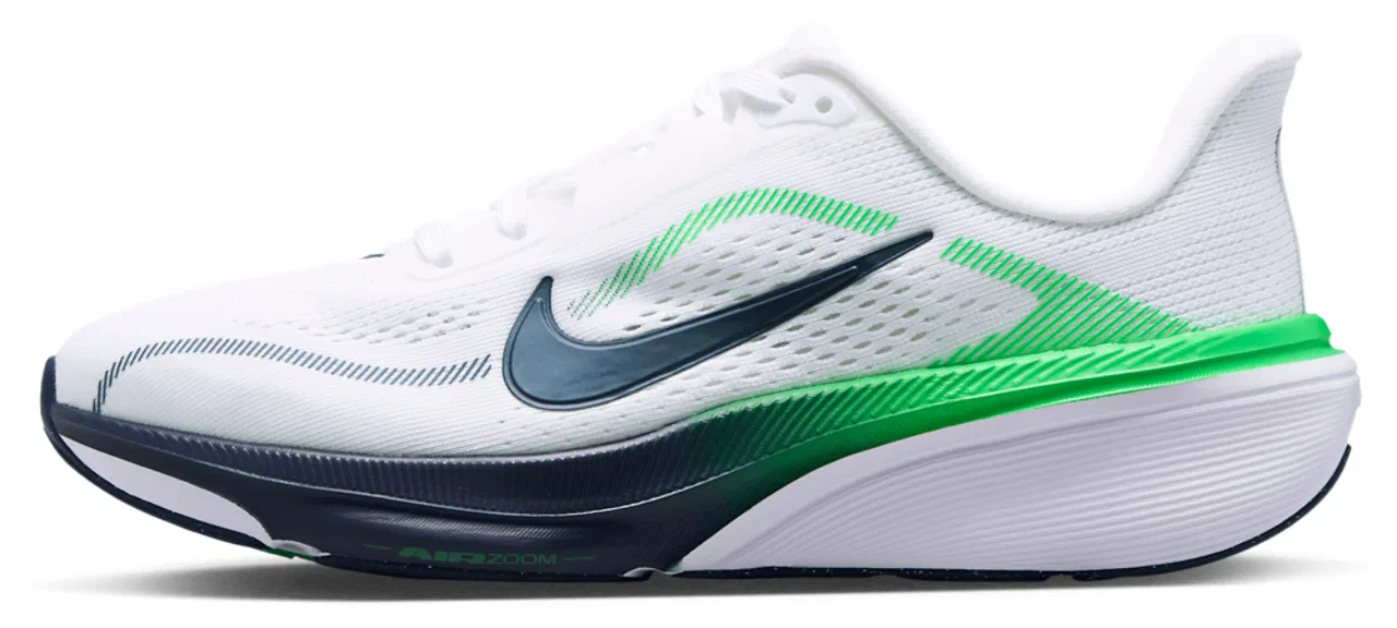 Кроссовки для мальчиков Air Zoom Pegasus 42 Nike, цвет White/Midnight Navy/Green Spark — фото 2
