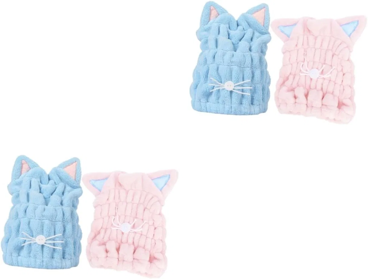 Шапочка для душа Cabilock, 4 шт, Coral, Blue + Pink