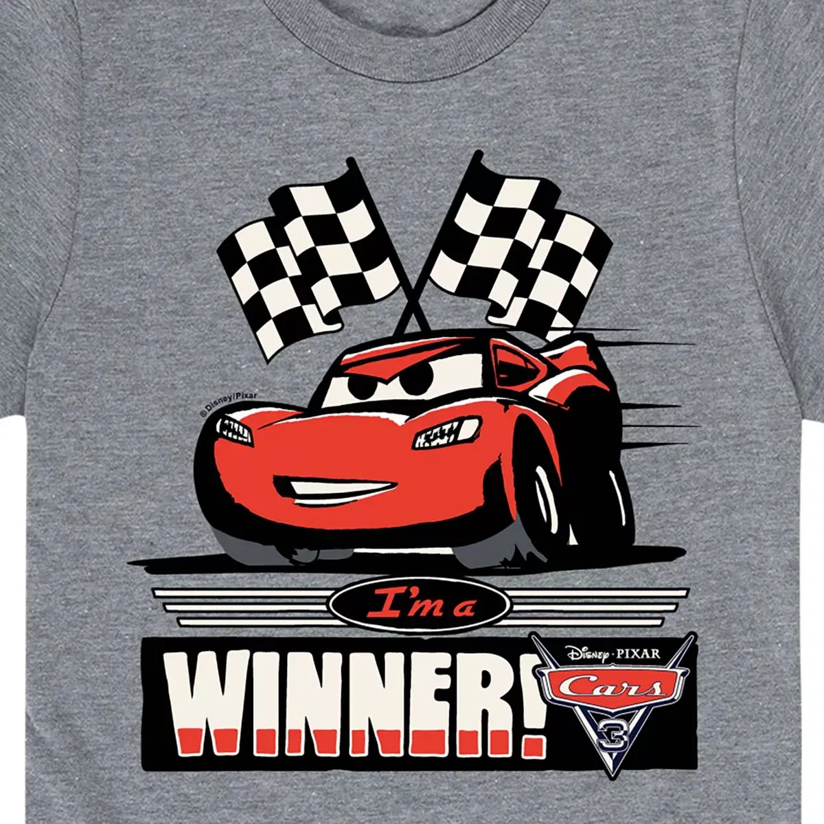 Детская футболка с принтом Cars I'm A Winner, Желтый — фото 2