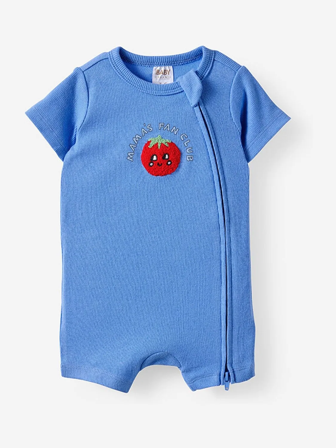 Ромпер с коротким рукавом, молния Cotton On, синий
