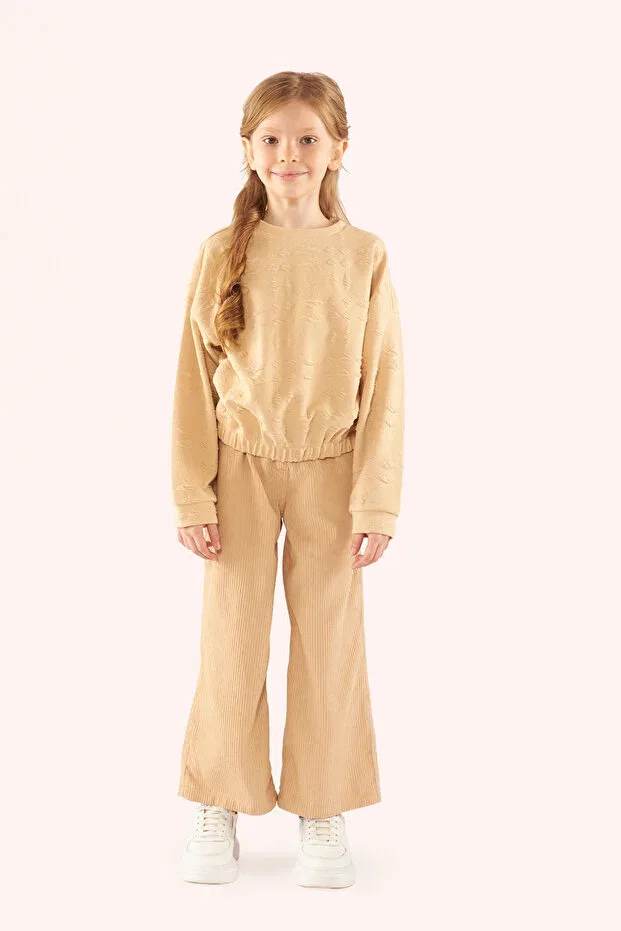 Детские свитшот для девочек с длинным рукавом Panço, Beige
