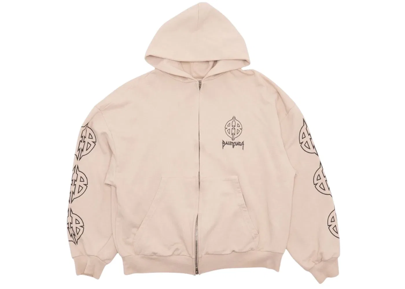 Мужская худи с принтом Metal BB Stencil Balenciaga, Beige