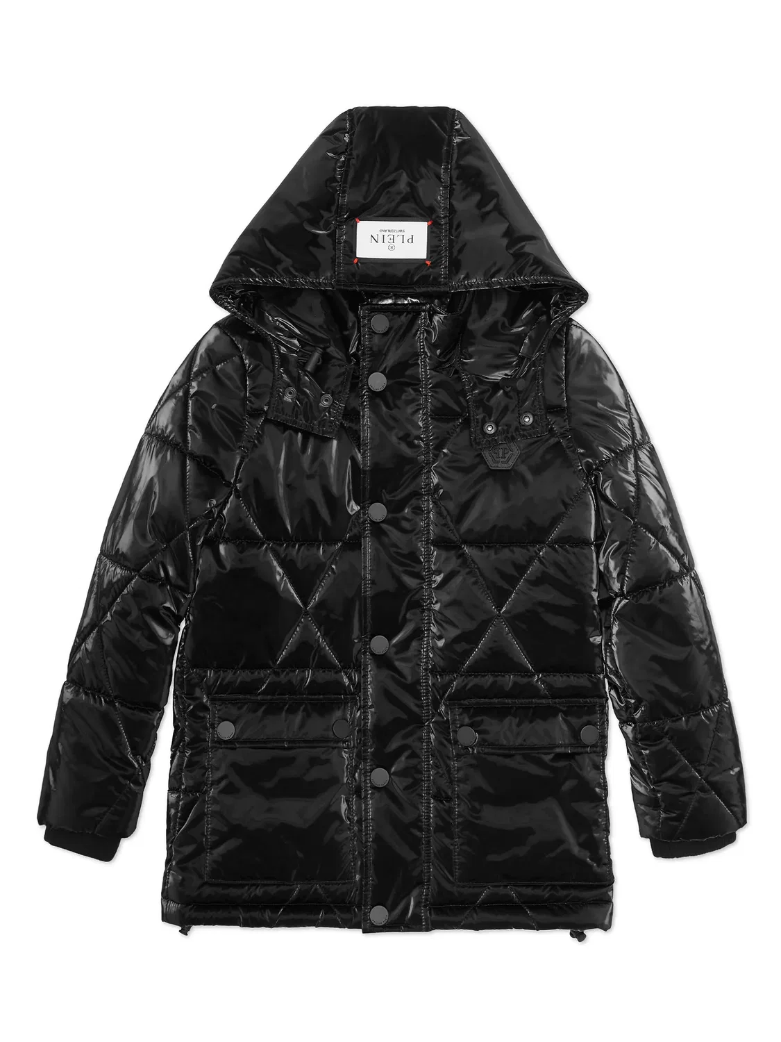 Куртка с классическим капюшоном Philipp Plein, черный