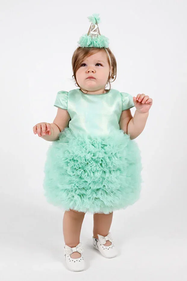 Детское платье для девочек с коротким рукавом Lina Le Mabelle, Mint