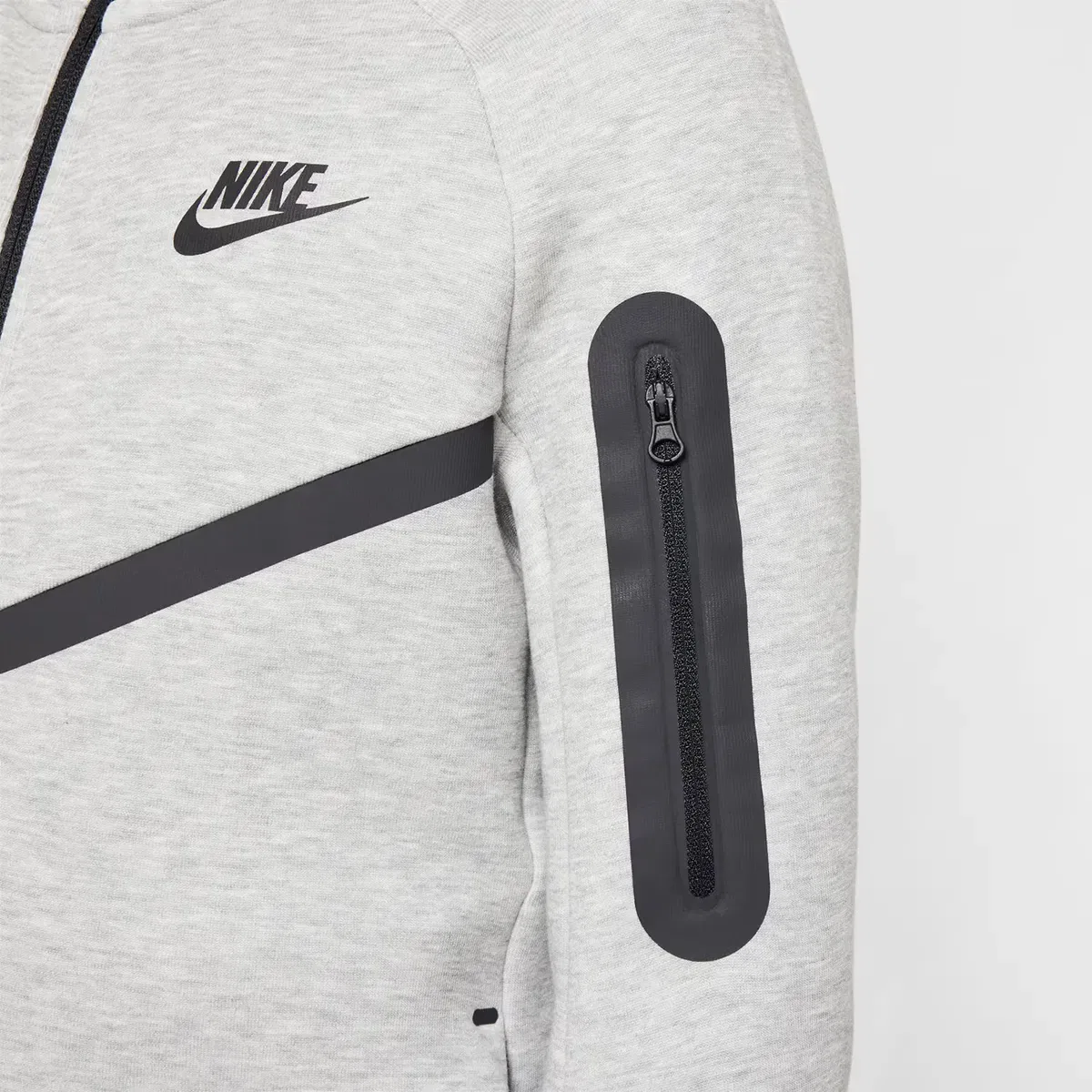 Детская худи с капюшоном из флиса Tech Fleece Nike, Gris — фото 4