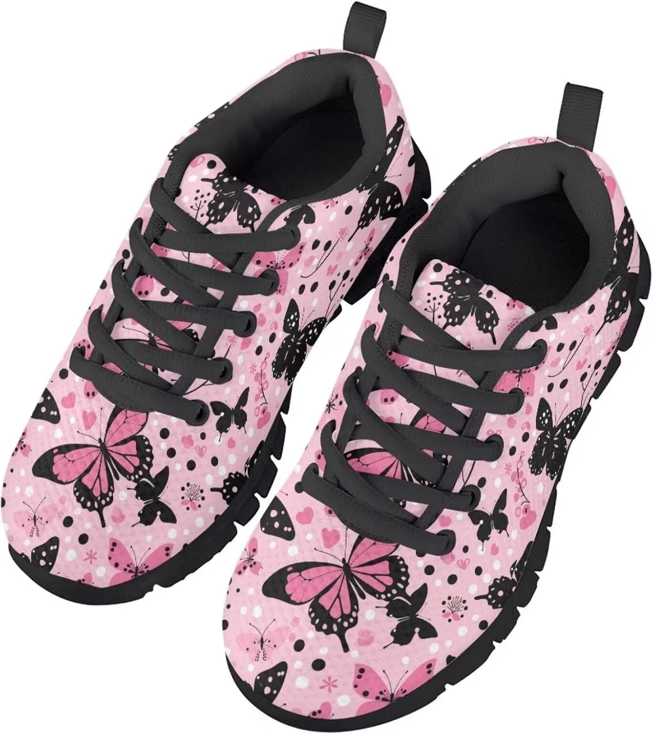 Детские кроссовки для девочек с сеткой Ystardream, Pink Cute Butterfly — фото 3