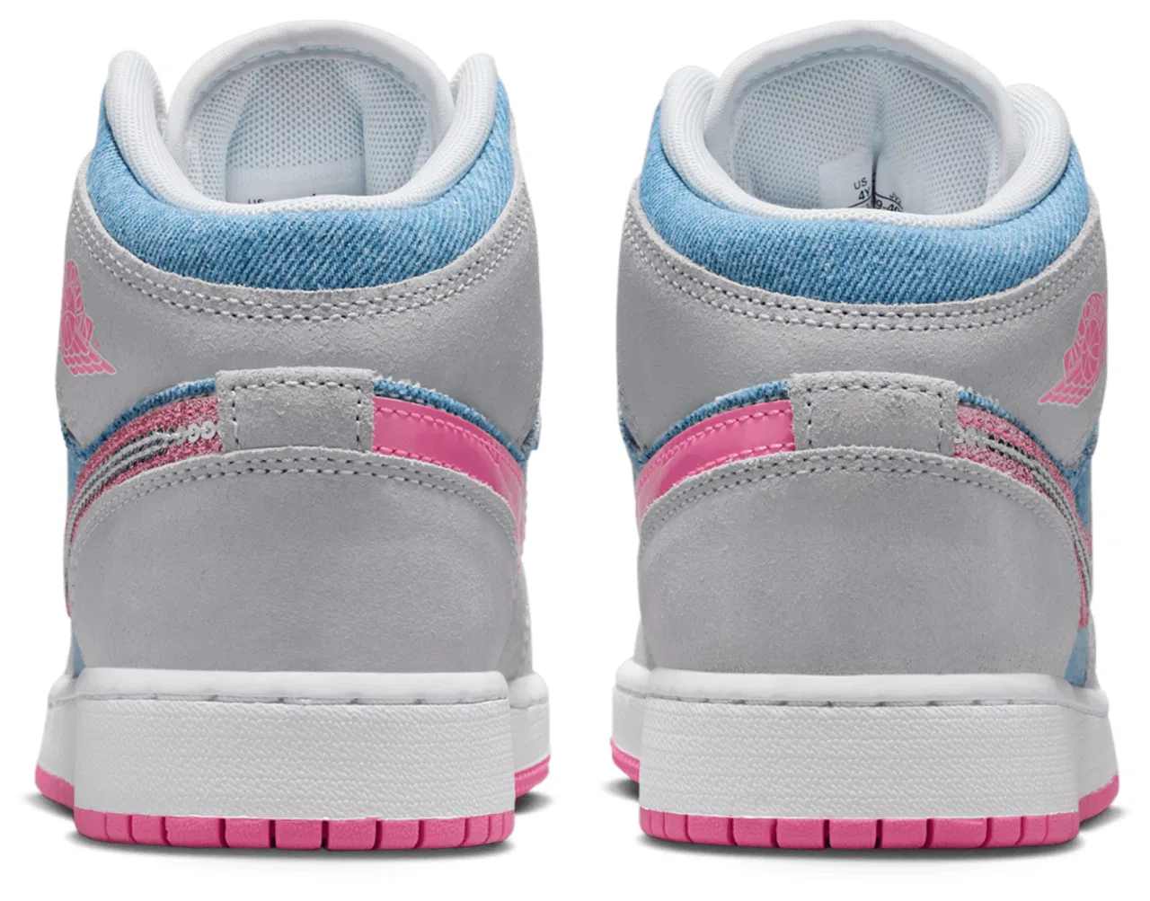 Кроссовки для девочек Air 1 Mid Jordan, цвет Cobalt Bliss/Pink Glow/White — фото 3