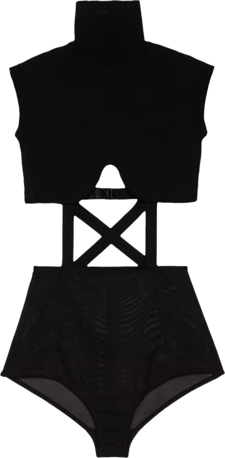 

Боди Gucci Knitted Bodysuit With Harness Detail Black, черный
