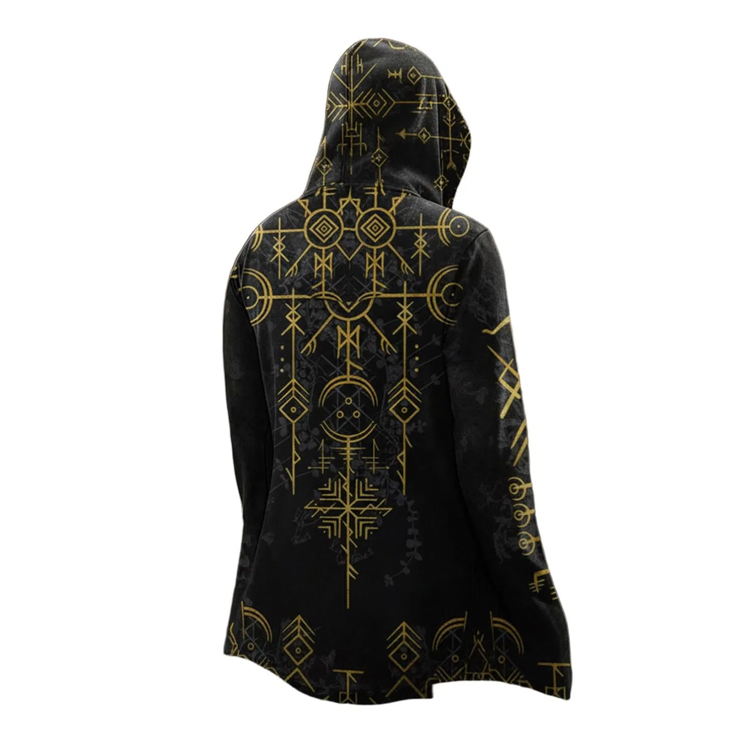 Мужское пальто с капюшоном и молнией Medieval Knit, Nero #17 — фото 3