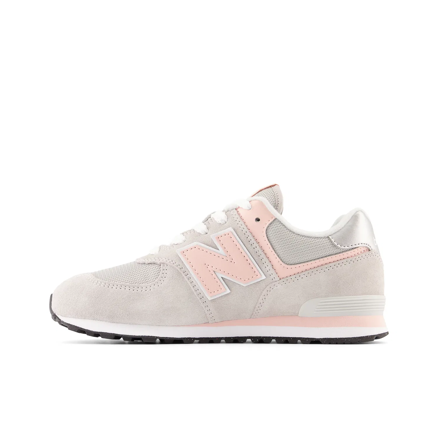Детские кроссовки с низким верхом New Balance 574, Light Gray/Pink/Silver — фото 3