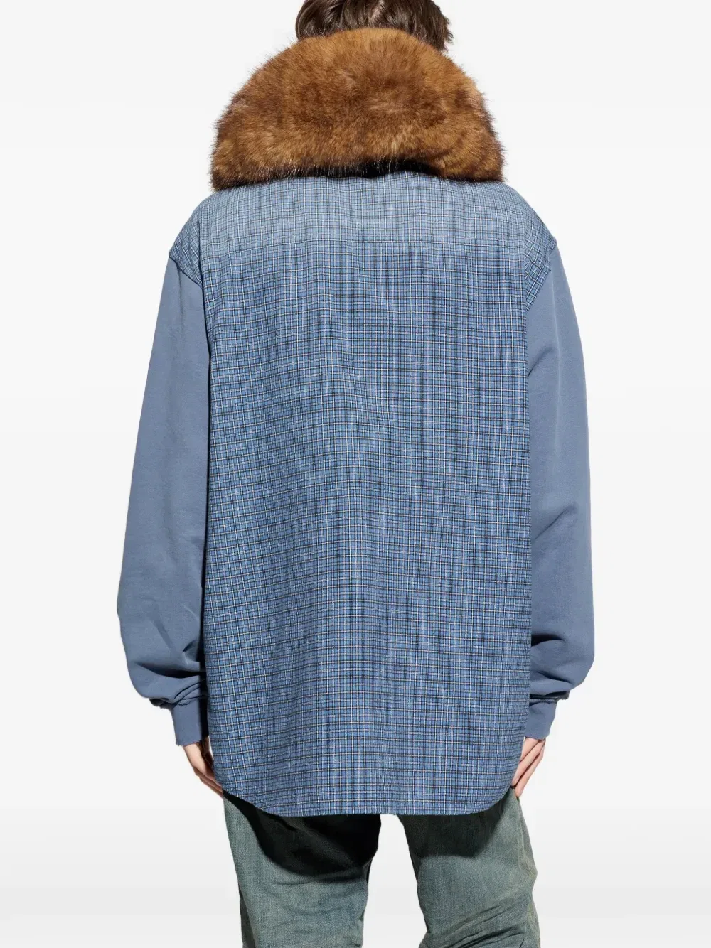Рубашка в клетку Balenciaga, синий — фото 4