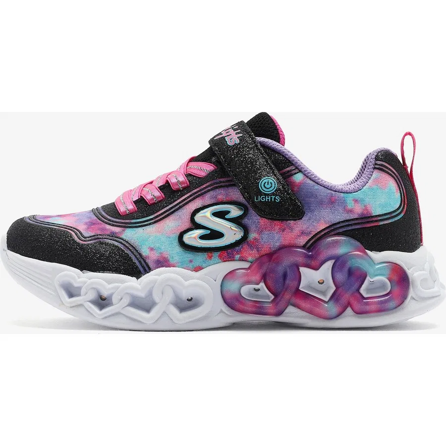 Кроссовки с подсветкой Infinite Heart Lights Color Lovin Skechers, Многоцветный Неоновый Оранжевый