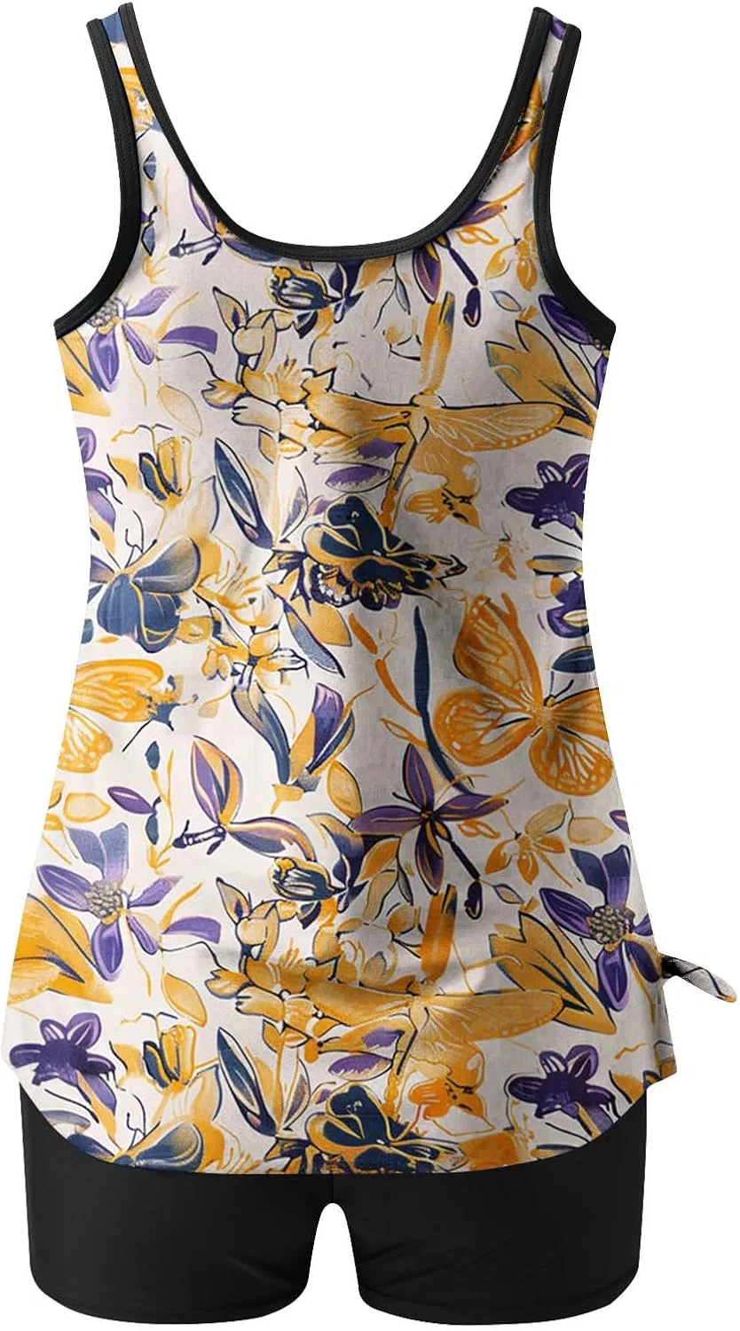 Женский танкини с цветочным принтом Boho Flowy, Yellow — фото 3