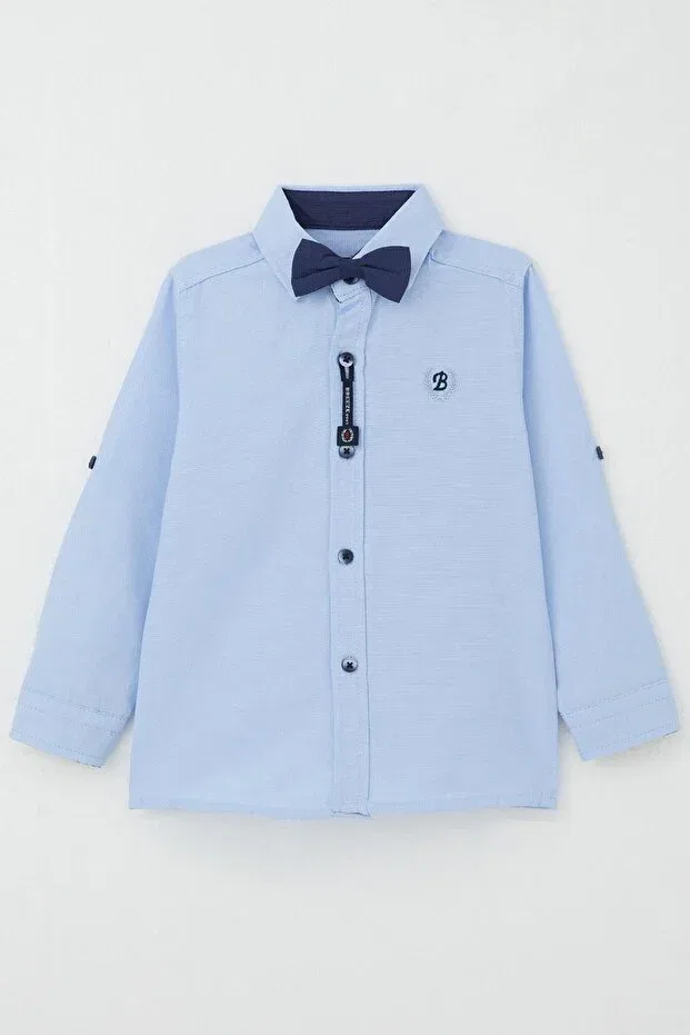 Детская рубашка для мальчиков с длинным рукавом Breeze, Light Blue — фото 4