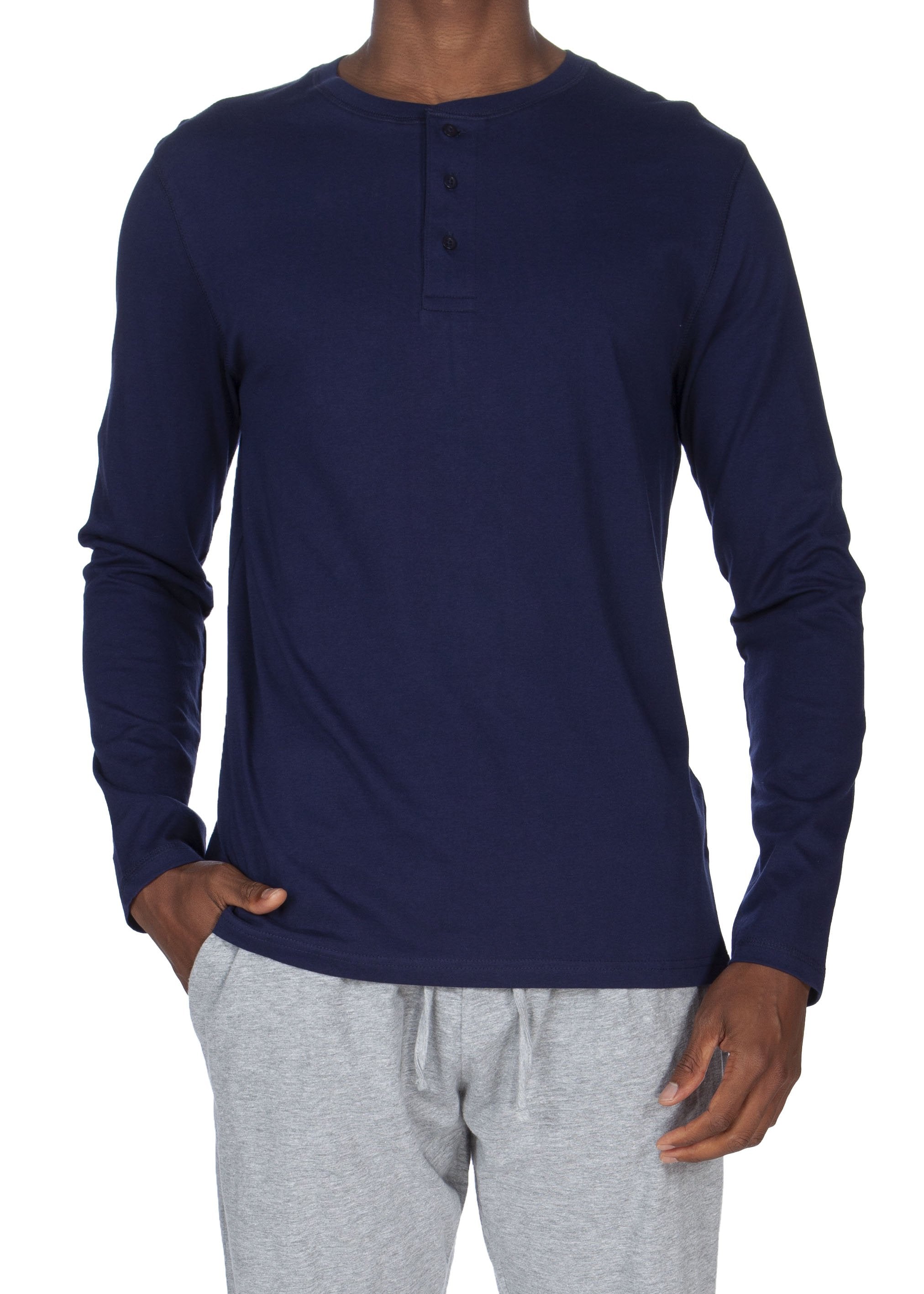 

Супермягкая кофта с длинным рукавом Henley Unsimply Stitched, темно-синий