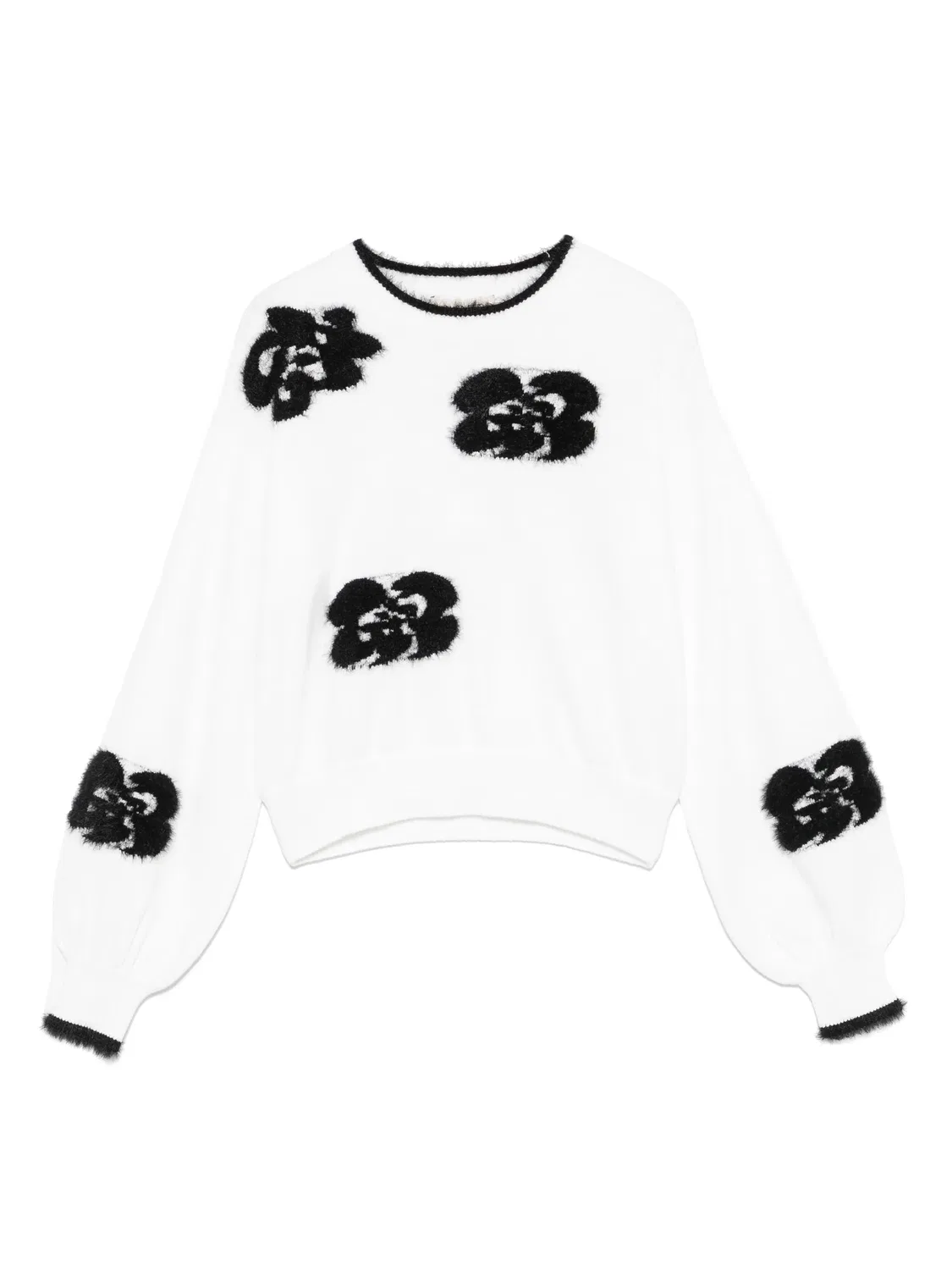 Свитер с цветочной вышивкой TWINSET, белый