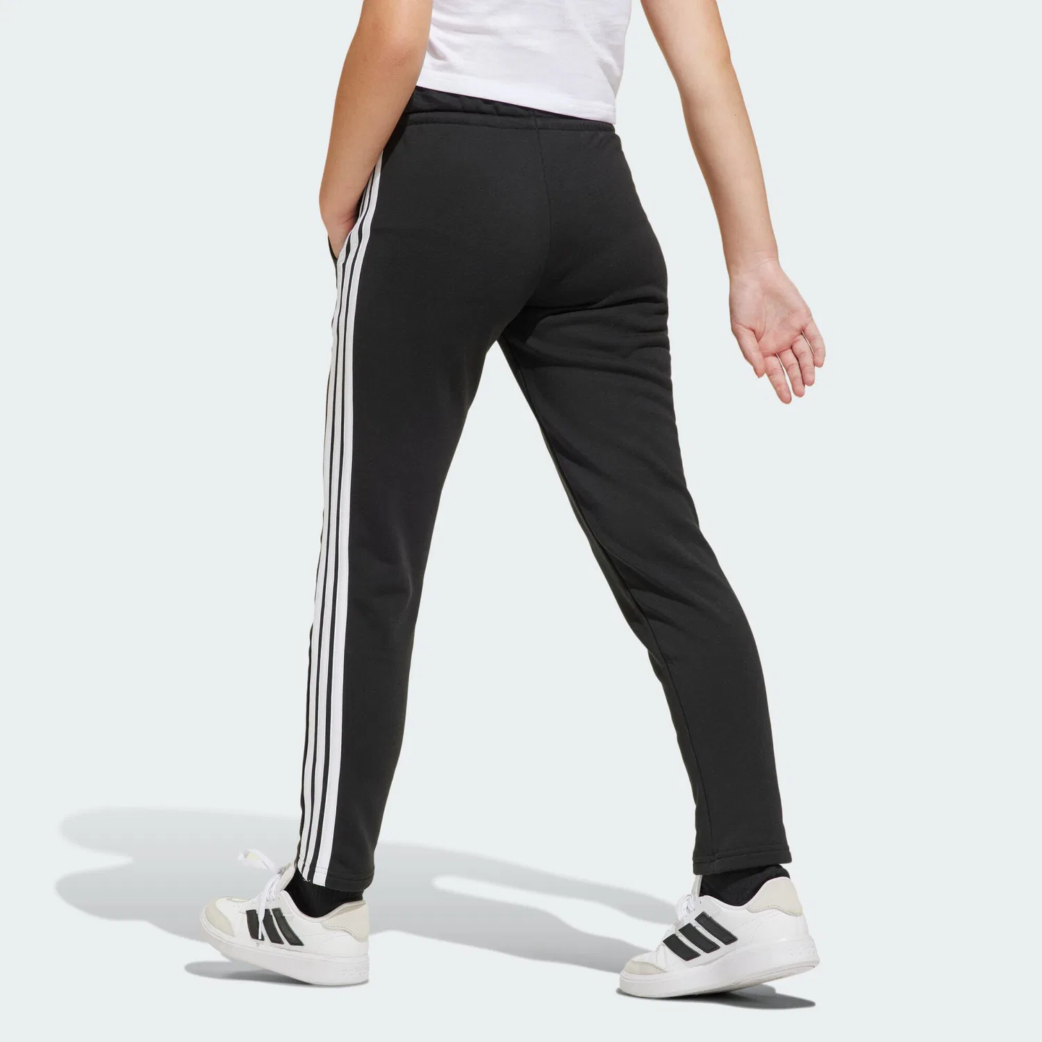 Детские штаны из футера Essentials Kids Adidas, Schwarz Weiss — фото 3