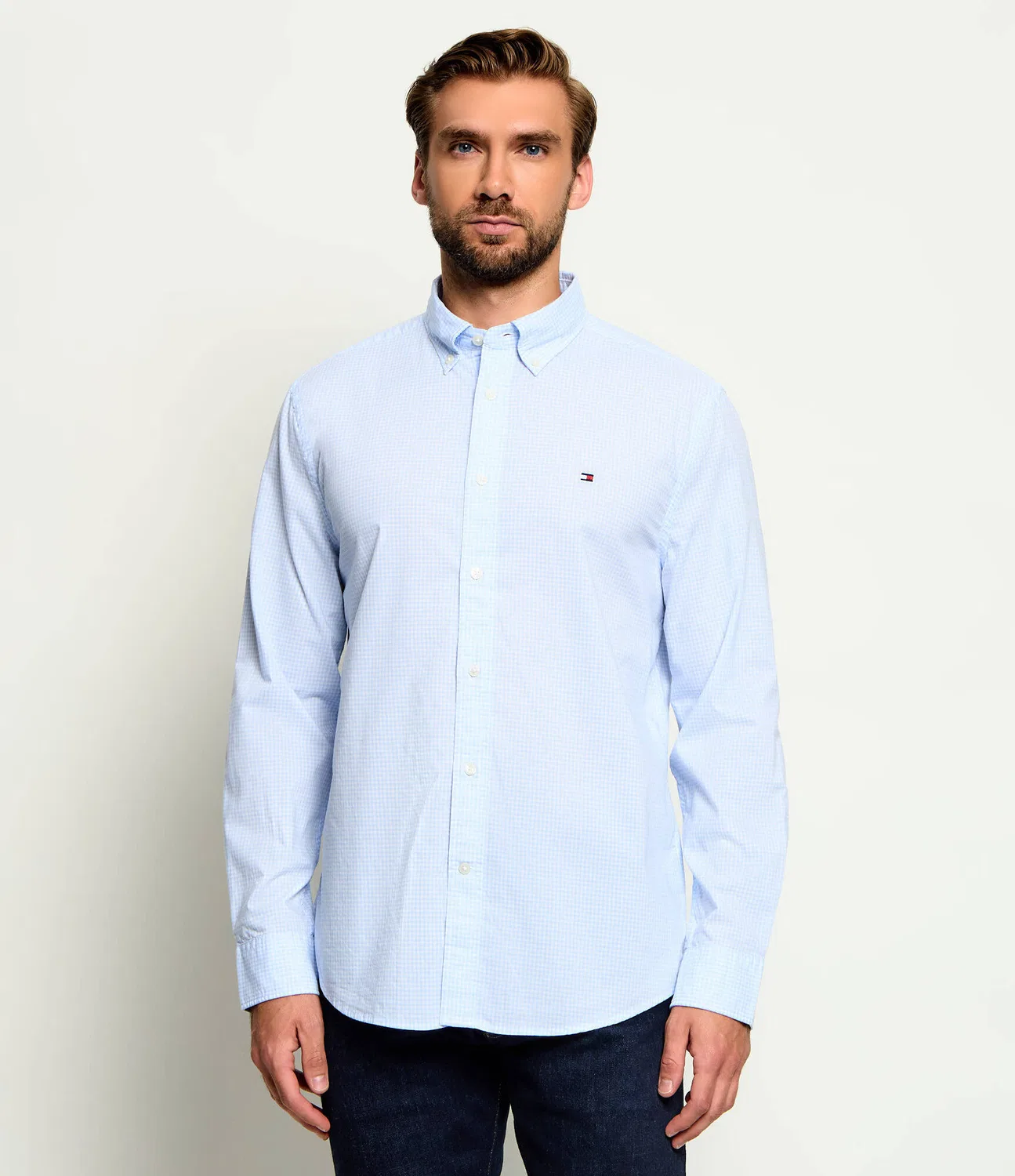 Рубашка с длинным рукавом Th Flex Tommy Hilfiger, Azzurro — фото 3