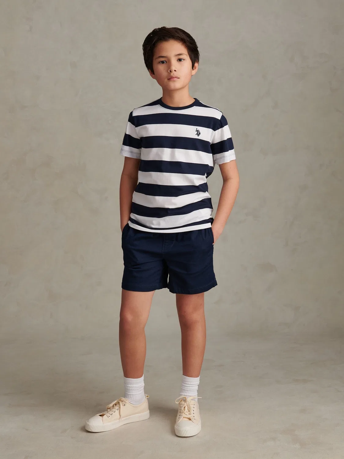 Футболка с полосками Classic Stripe U.S. Polo Assn, синий — фото 3