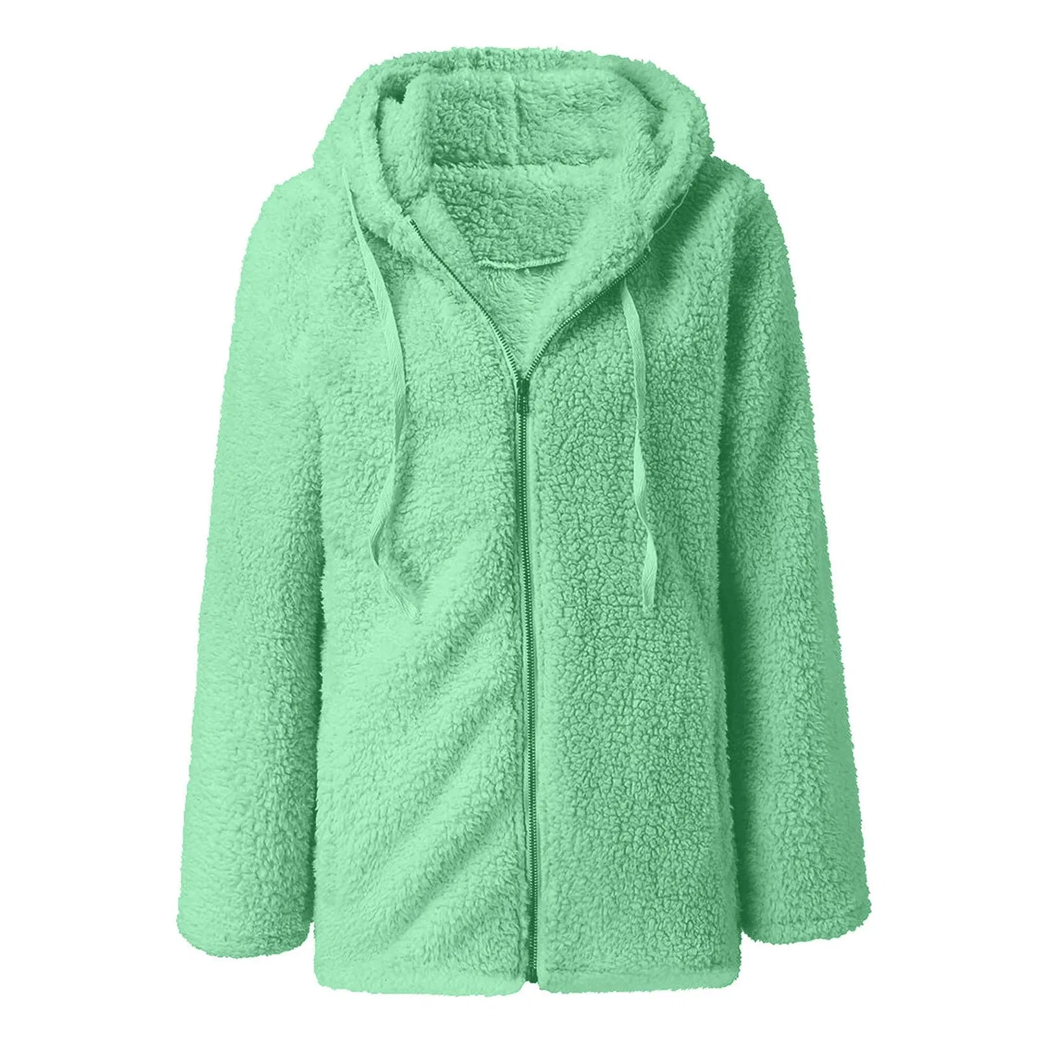 Женское короткое пальто без капюшона с флисовым воротником, Z01A-verde menta