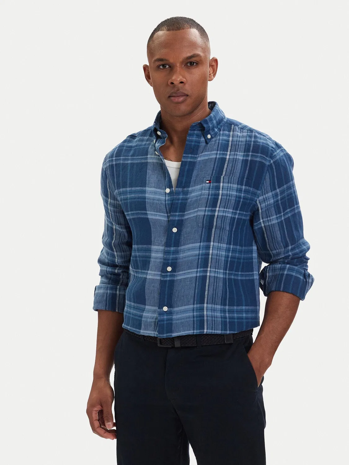 Мужская рубашка стандартного кроя Madras Check Tommy Hilfiger, синий