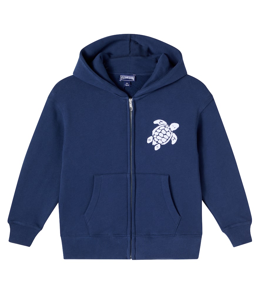

Вышитая хлопковая худи на молнии Vilebrequin Kids, Blue Marine
