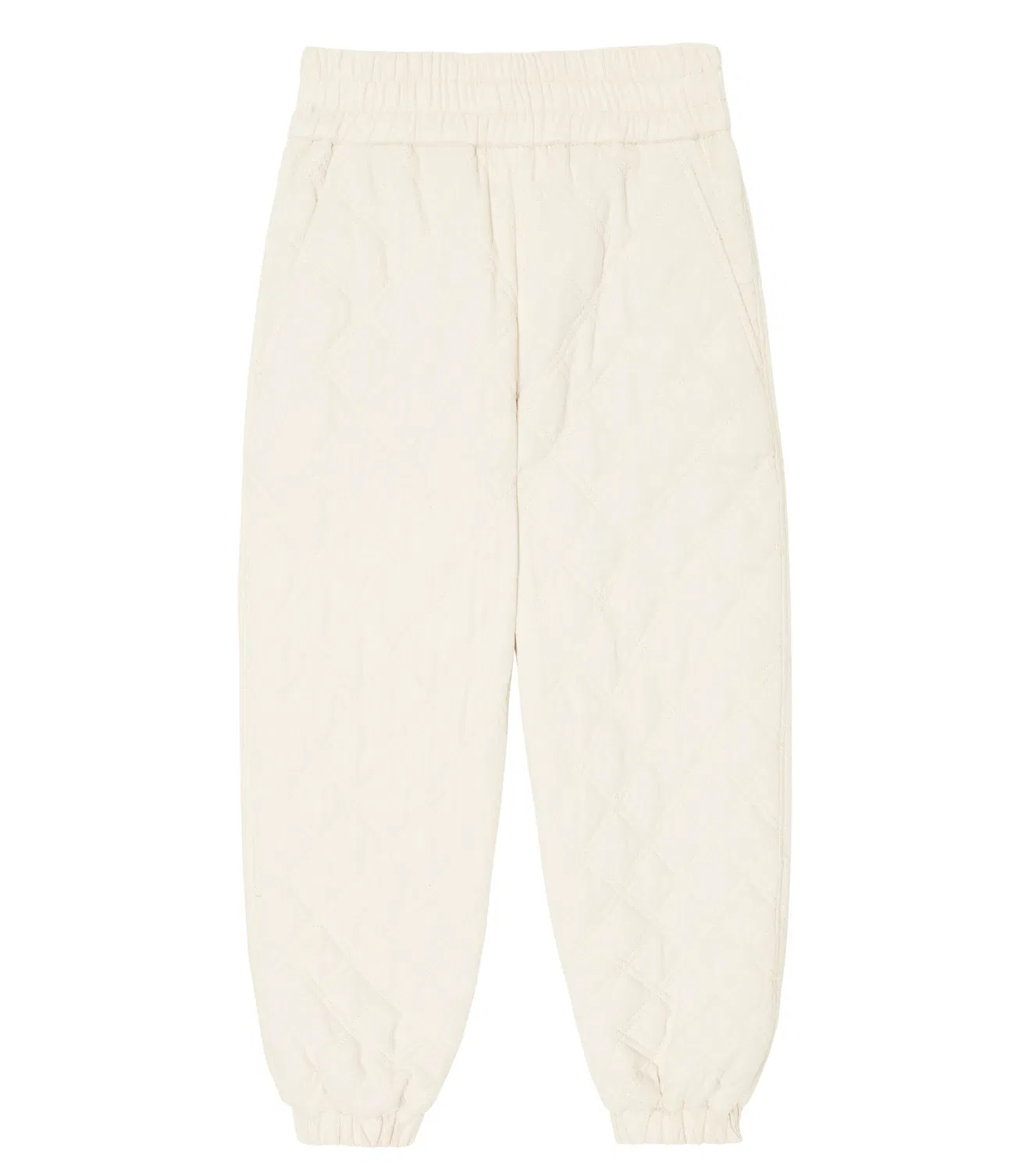 Брюки стеганые из хлопкового вельвета Brunello Cucinelli Kids, белый