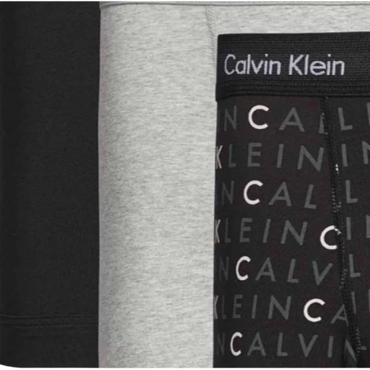 Мужские боксеры-слипы 3 шт., Calvin Klein, Black/Black/Gray — фото 3