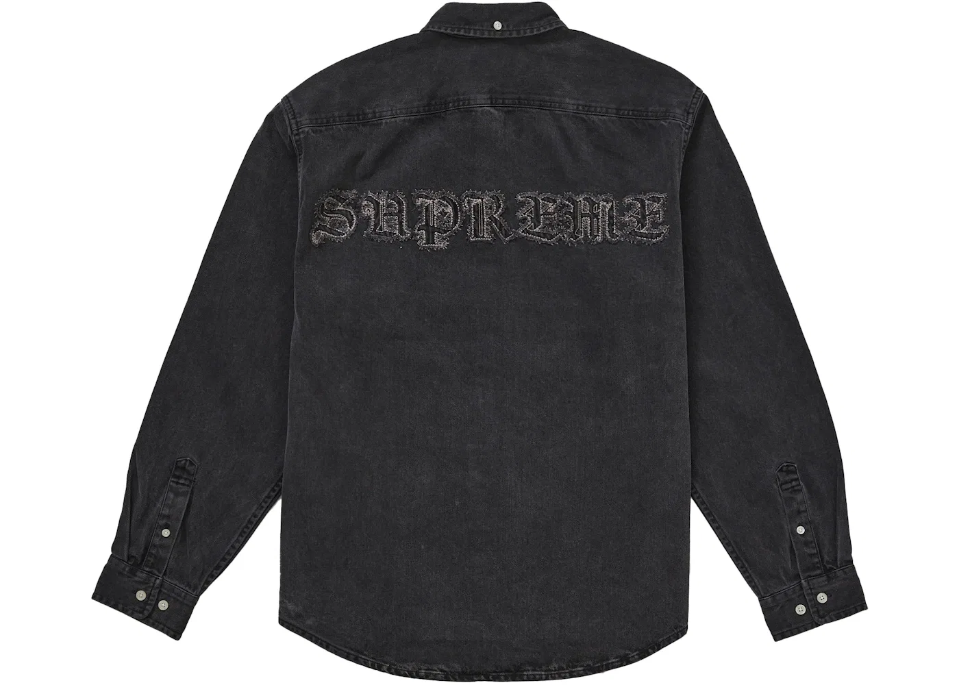 Мужская рубашка из денима с аппликацией Shirt Supreme, Black — фото 2
