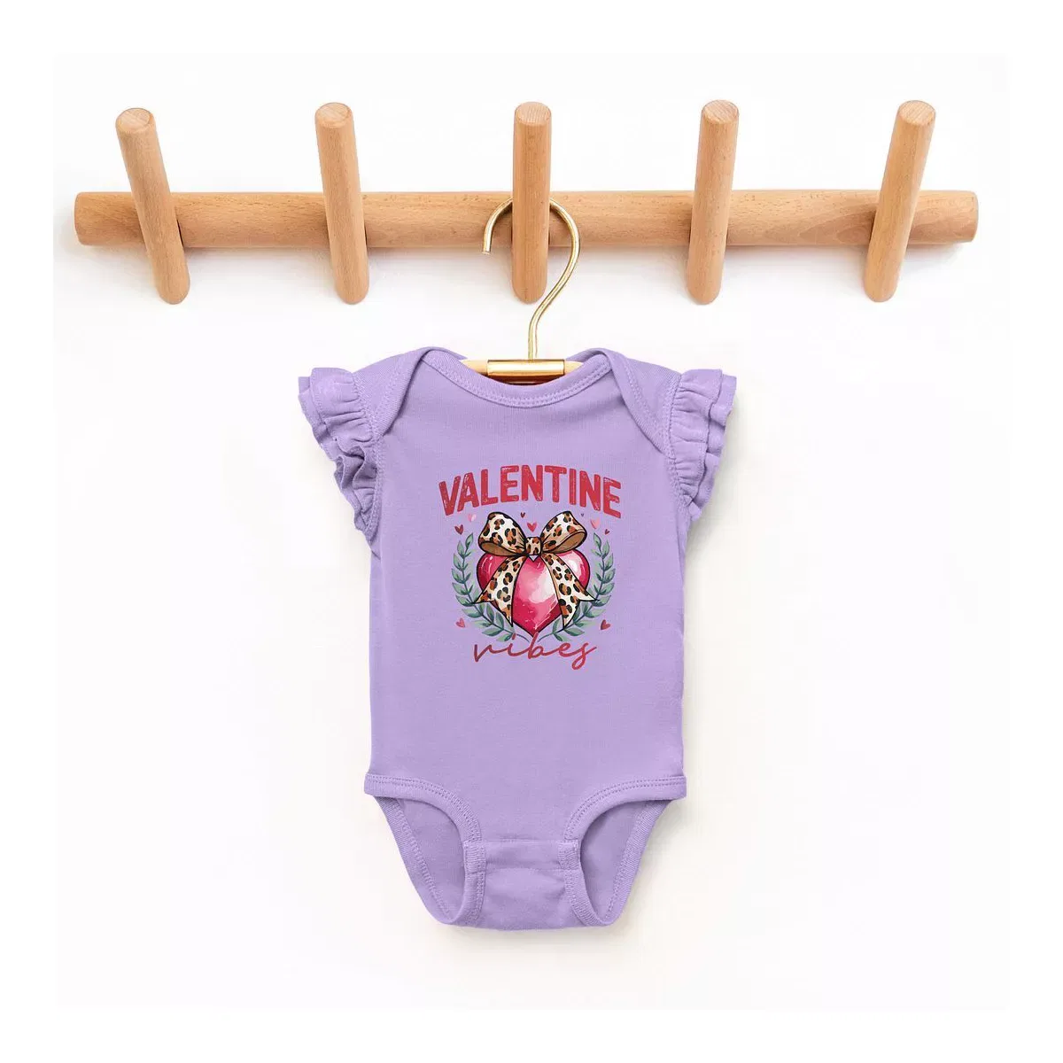 Детское боди для девочек с коротким рукавом Coquette Valentine Vibes The Juniper Shop, Lavender