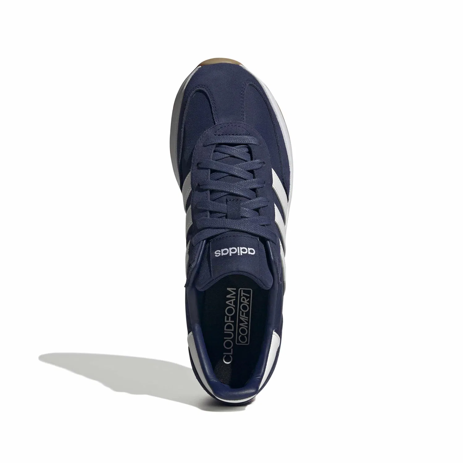 Детские кроссовки с текстильным верхом Run 70s 2.0 Adidas, Dark Blue Cloud White Cloud White — фото 2
