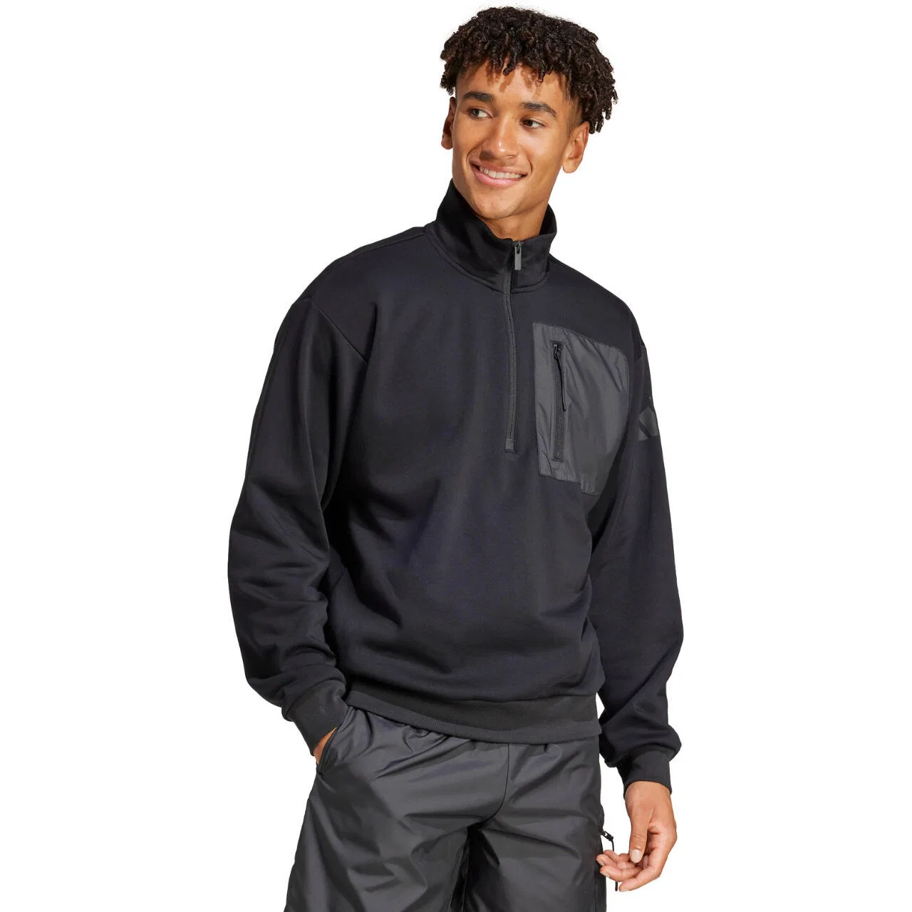 Мужское худи с флисом City Escape Fleece Half-Zip GD Adidas, Schwarz
