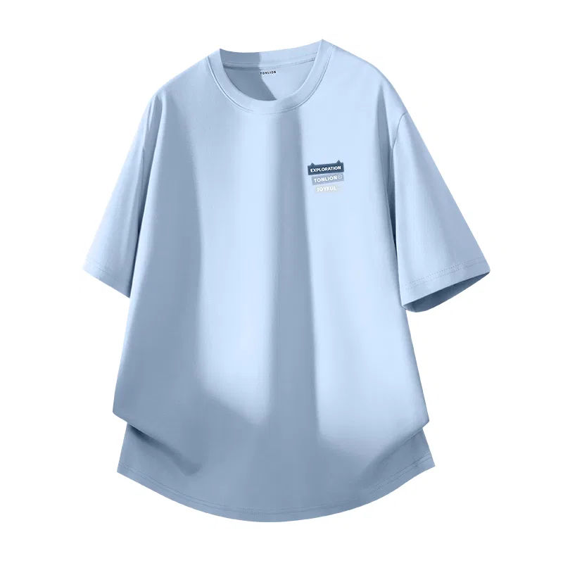 Детская футболка с коротким рукавом Ice Silk Cool Unisex Tonlion, Text: Cooling Sea Blue — фото 3