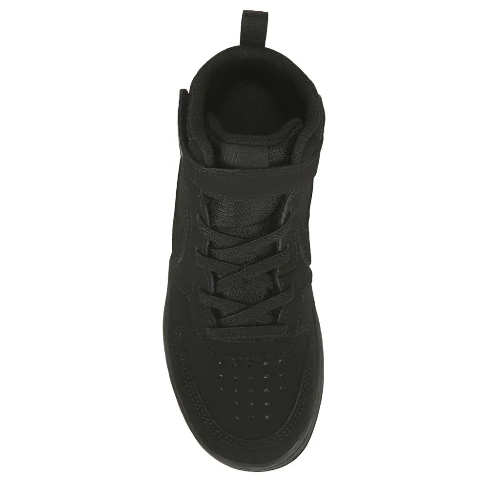 Детские высокие кроссовки Court Borough Mid 2 Nike, Black Nubuck — фото 4