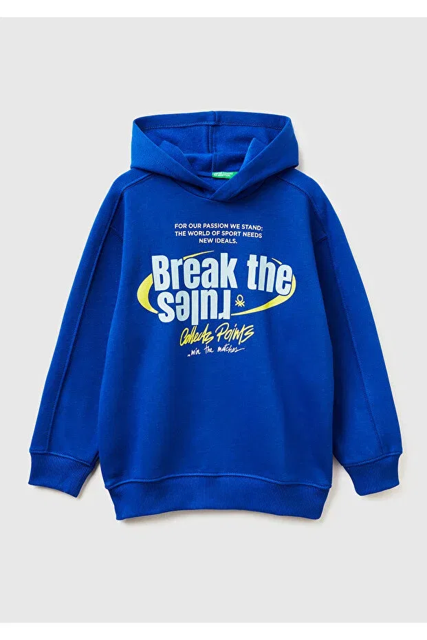Детское худи с принтом для мальчиков United Colors Of Benetton, Saks Blue
