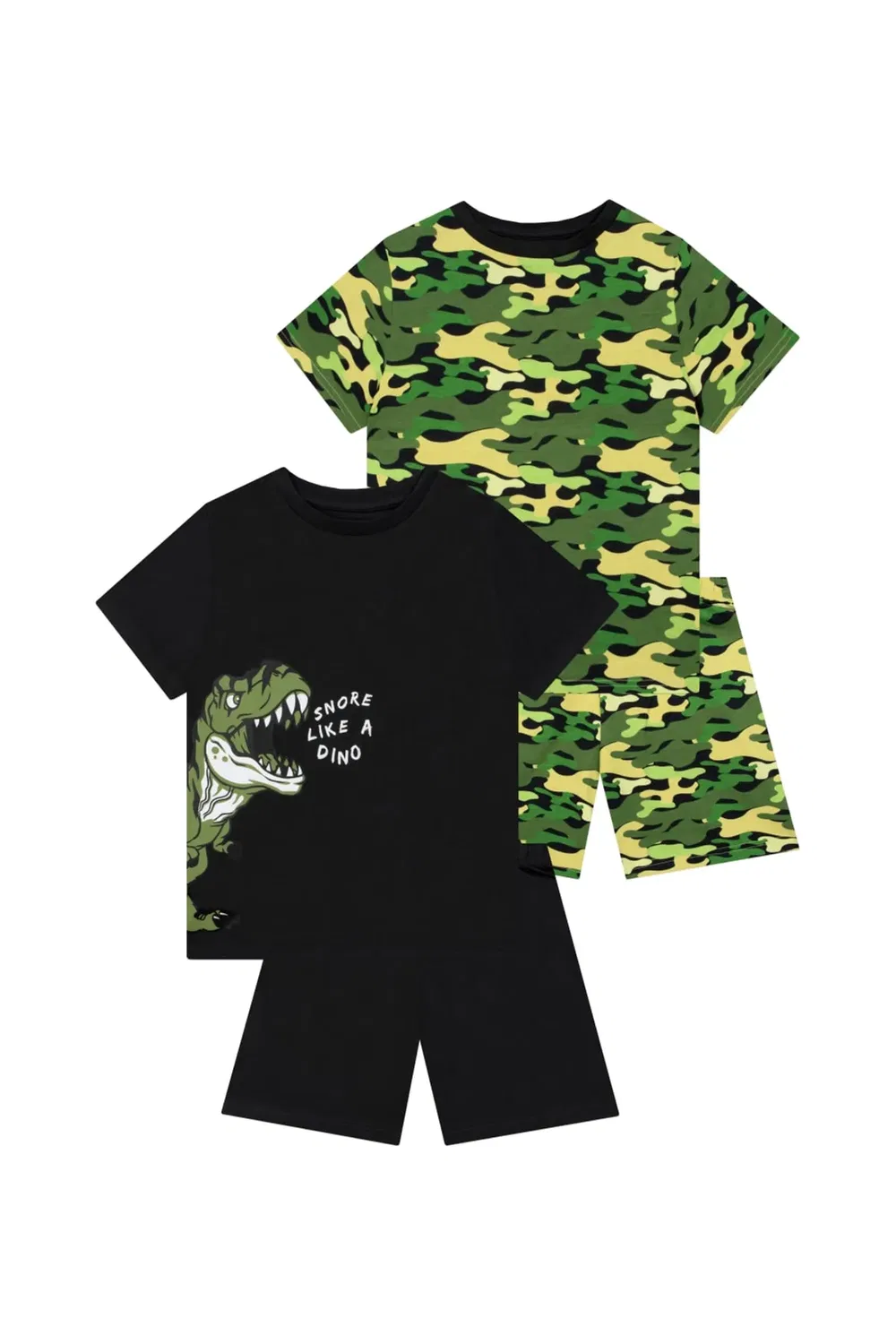 Детский комплект пижам с коротким рукавом Dino & Camo 2 Pack Harry Bear, Multi