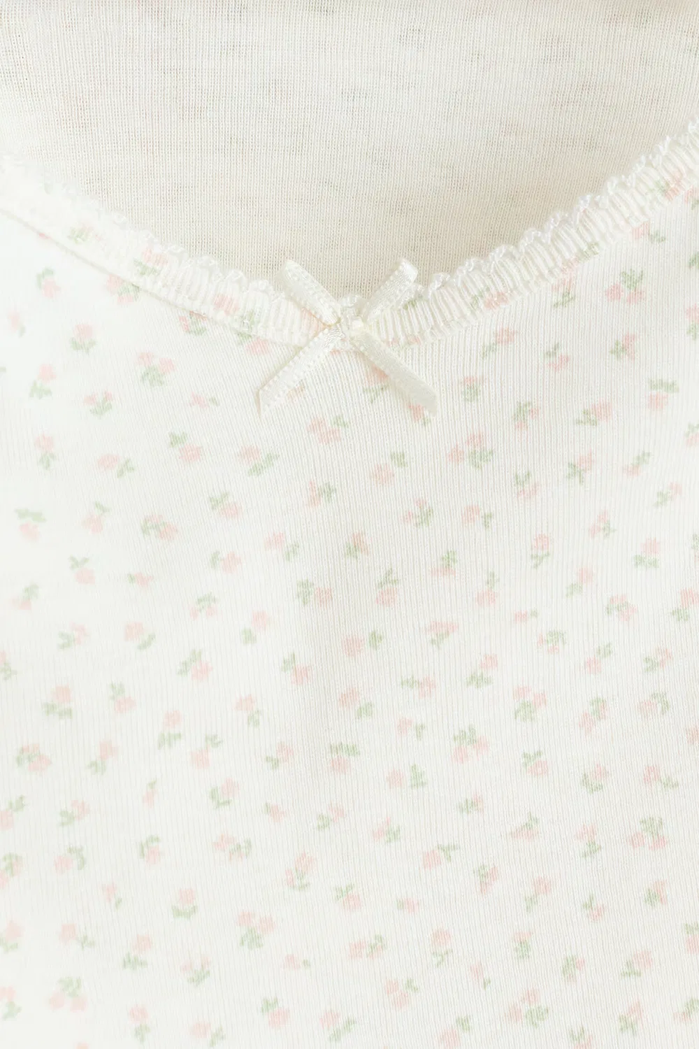 Комплект из 2 хлопковых пижамных топов H&M, Helles Mattrosa/Geblümt — фото 3
