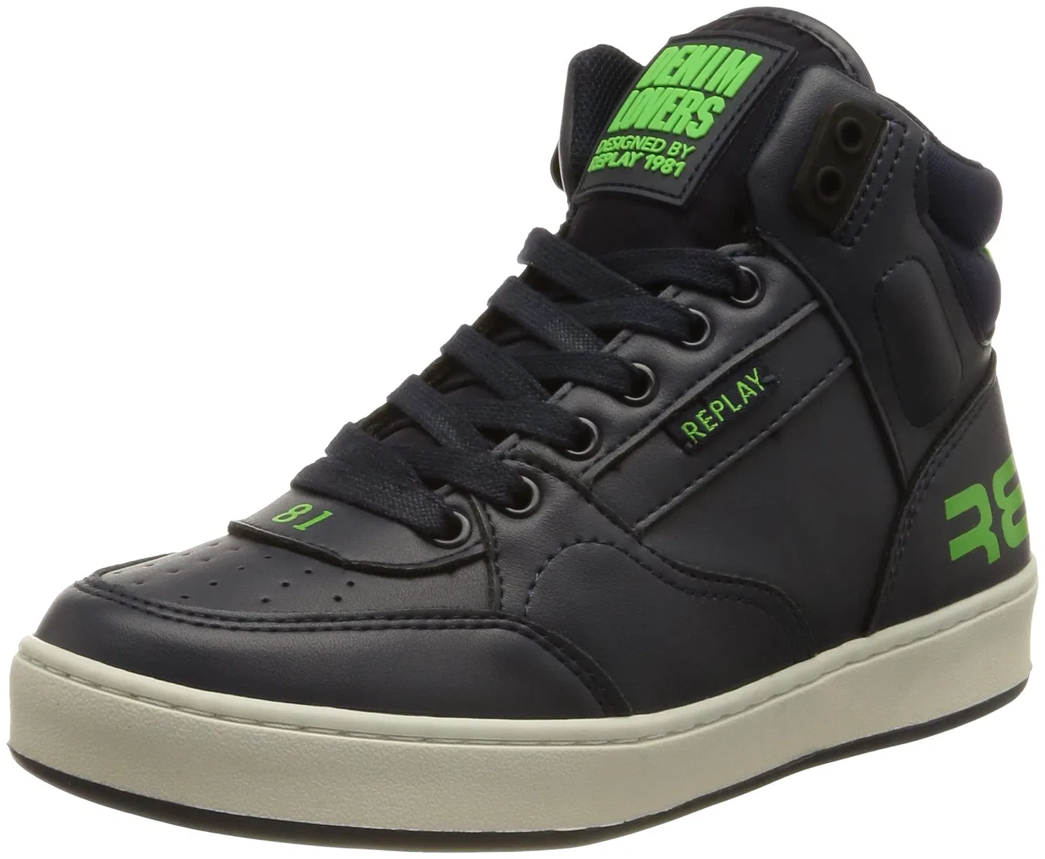 Детские кроссовки для мальчиков с высоким верхом Cobra Replay, Navy Green Fluo
