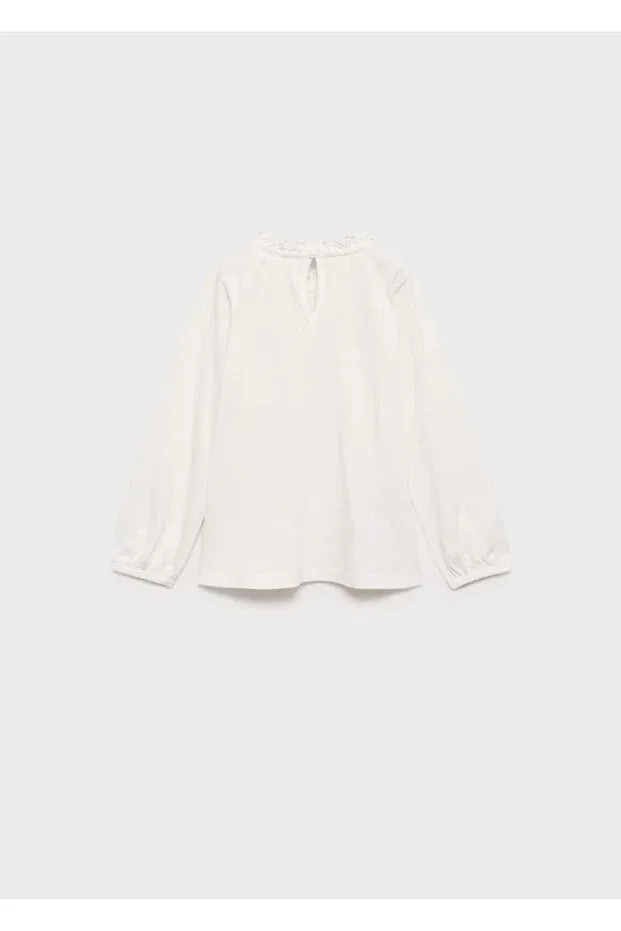 Детский лонгслив с геометрическим принтом Mango Baby, Off White — фото 3