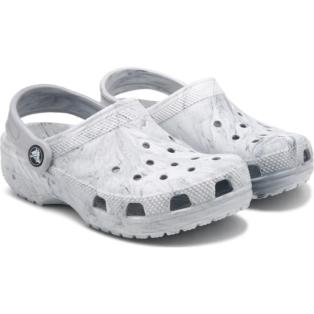 Детские классические сабо с мраморным рисунком Crocs, Grey Swirl