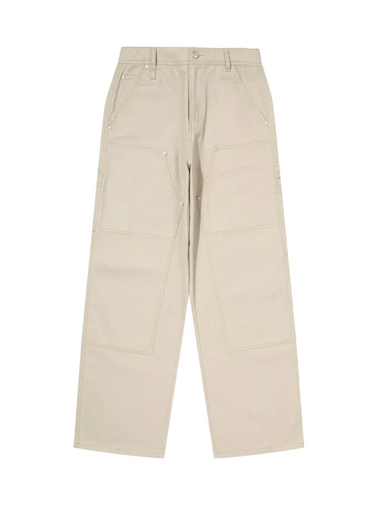 Прямые брюки Cotton Workpants, Double Knee, Light Beige SUPERDRY — фото 3
