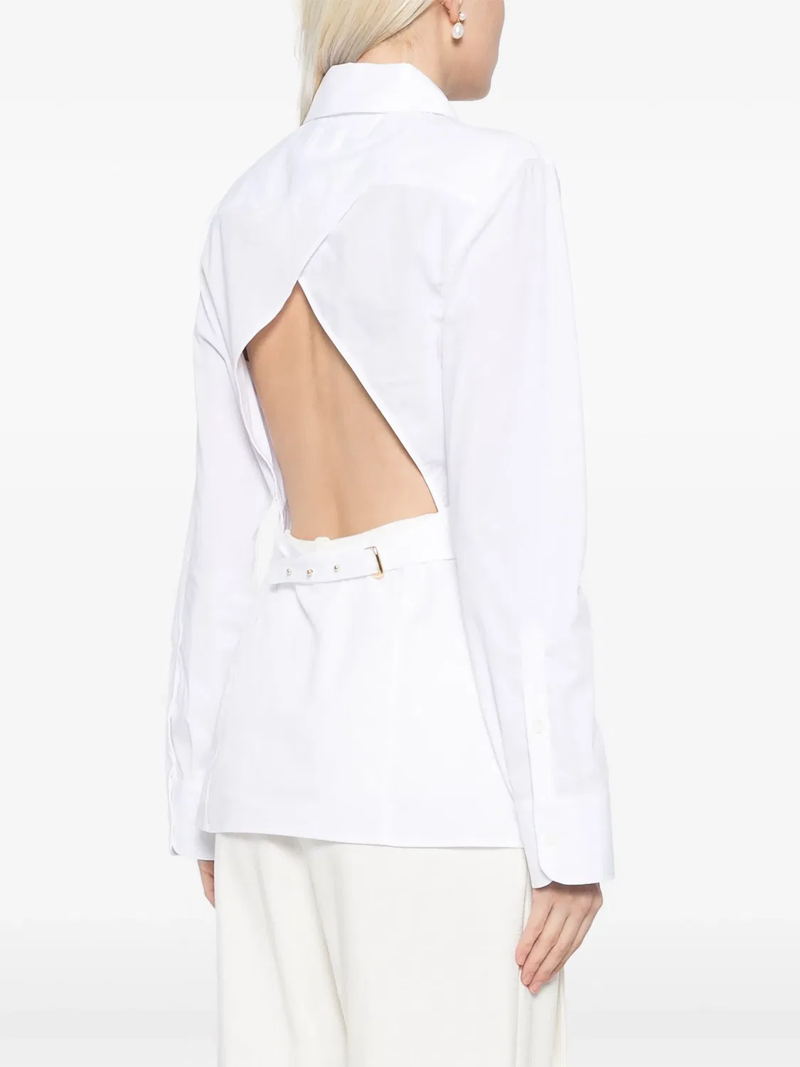 Блуза с вырезом на спине Jacquemus, белый — фото 3