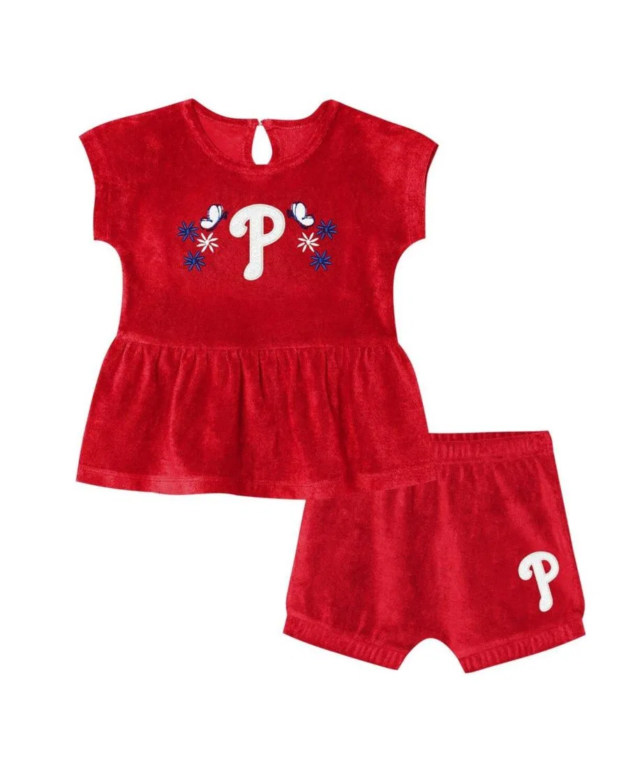 Комплект футболки и шорт из хлопка Philadelphia Phillies Hop Base Fashion Outerstuff, Red