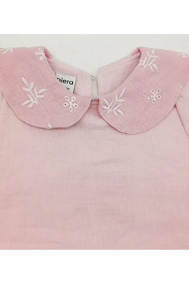 Детское платье для девочек хлопковое By Piera, Pink Embroidery — фото 4