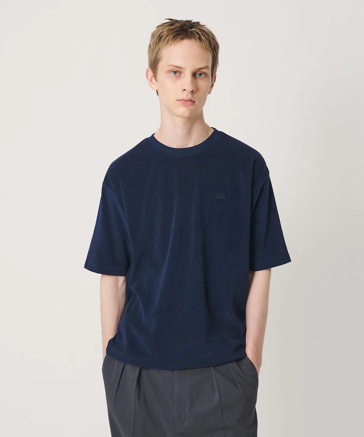 Мужская футболка с коротким рукавом из махровой ткани LACOSTE, Dark Grey — фото 2