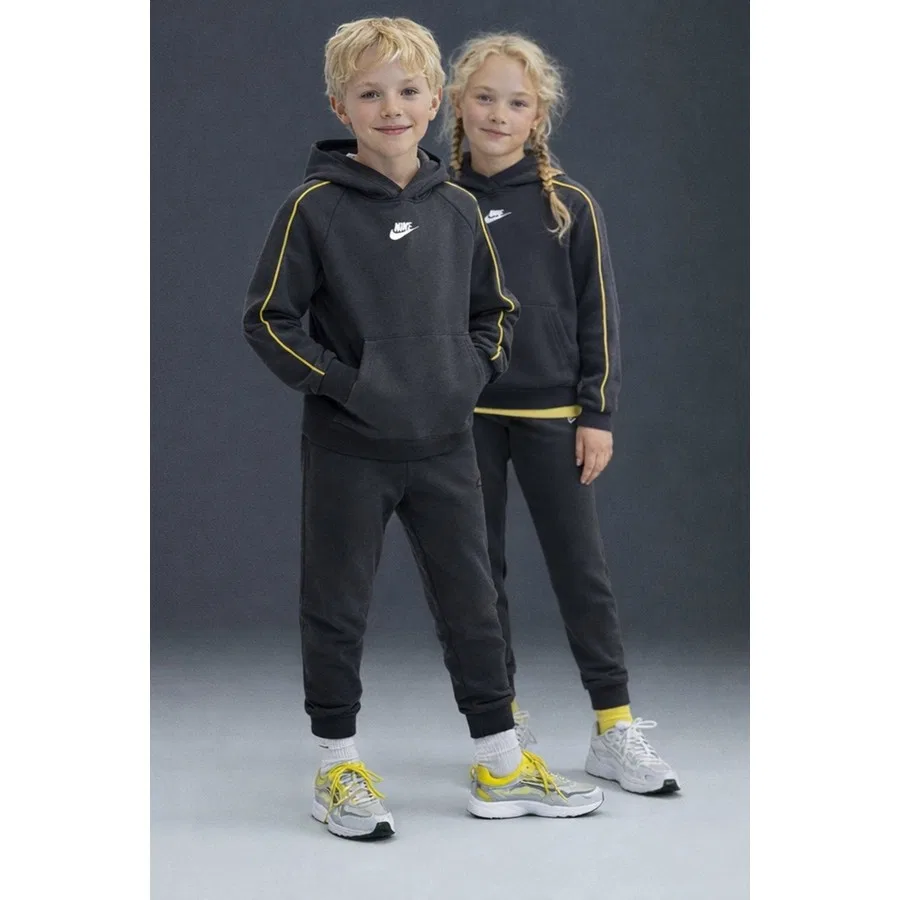 Детский спортивный комплект из футера с капюшоном и брюками, модель Sportswear Club Polar, Nike, Антрацитовый — фото 2