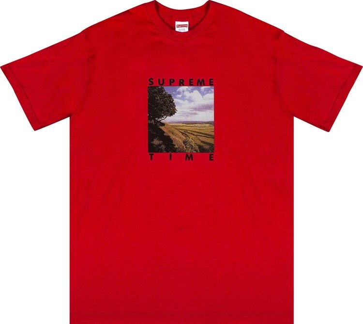 

Футболка Supreme Supreme Time Tee 'Red', красный