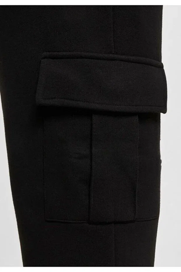 Детские спортивные штаны для девочек с карго карманами Yağtu Collection, Black — фото 4